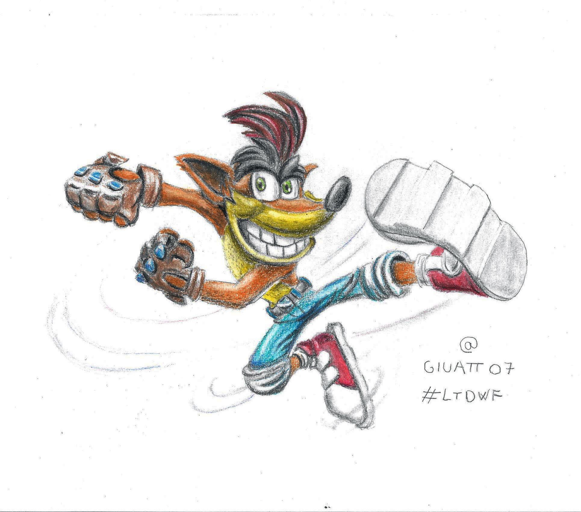 1930x1700 Crash Bandicoot Pencil Drawing