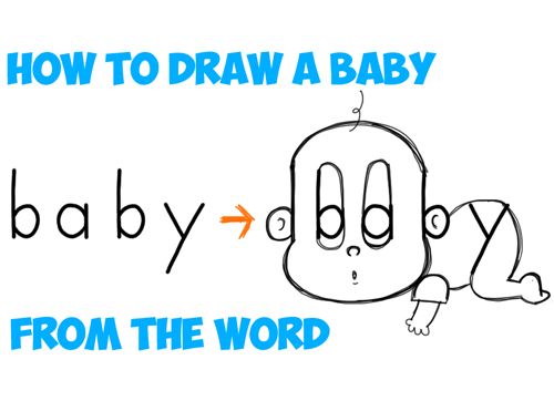 500x371 How To Draw A Cartoon Baby From The Word Baby In Easy Steps