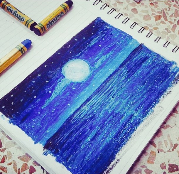 610x593 Art, Beautiful, Beauty, Blue, Cool, Crayola, Crayons, Creative