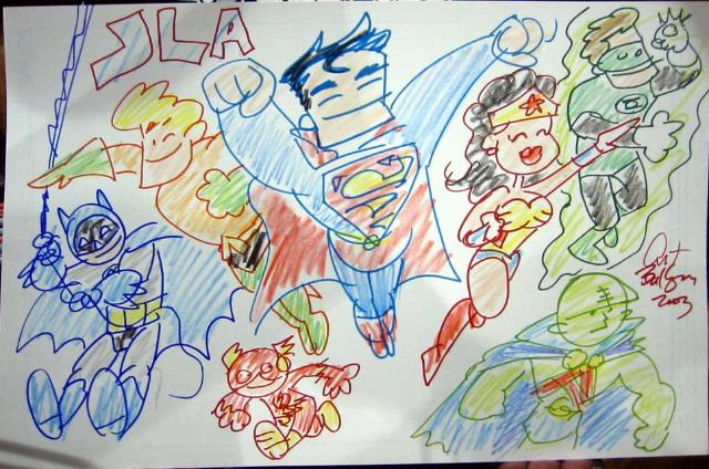 640x424 Art's Super Hero Crayon Drawings