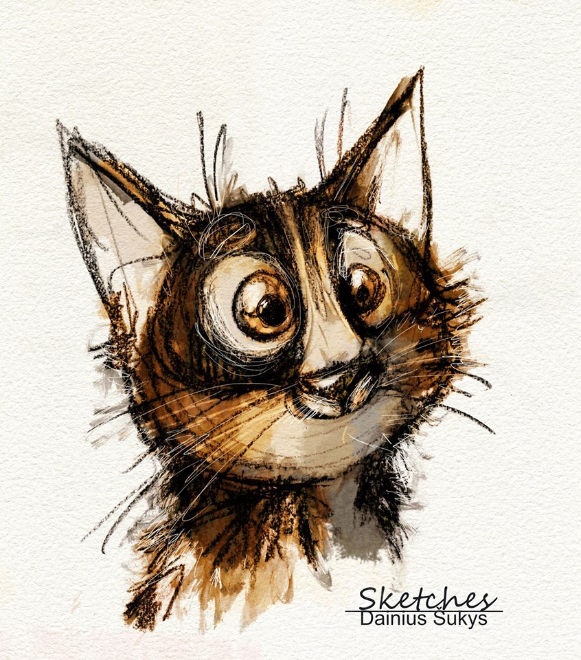 846x960 Sketch Of Kitty Cat By Dainius Paintings