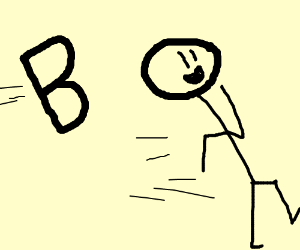 300x250 Crazy Guy Running Away From A Bee (Drawing By Mega0968)