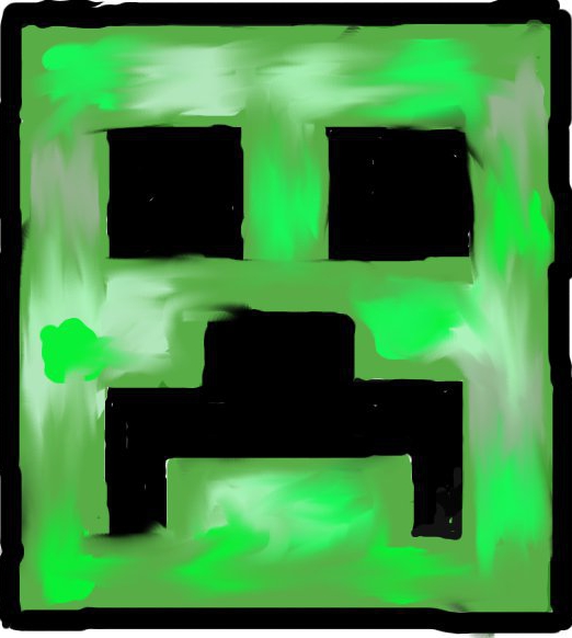 522x582 Simple Square Minecraft Creeper By Kyraycverd
