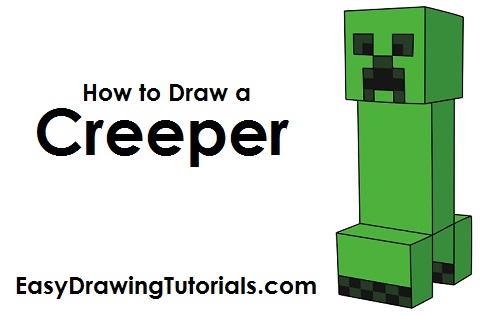 500x315 How To Draw A Creeper Drawing Creepers, Cartoon