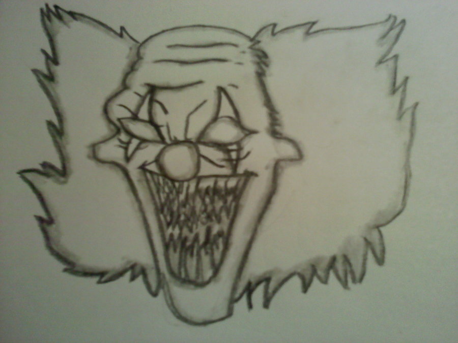 900x675 Scary Clown Drawing By Hardcorejake