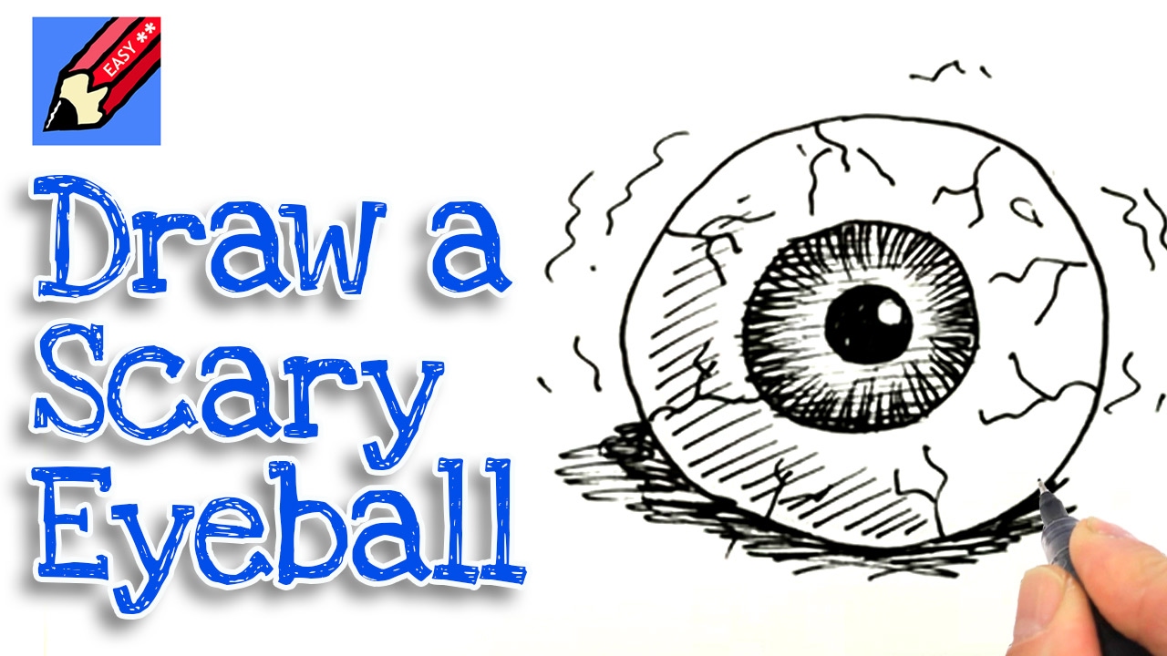 1280x720 Learn How To Draw A Scary Eyeball Real Easy For Kids And Beginners