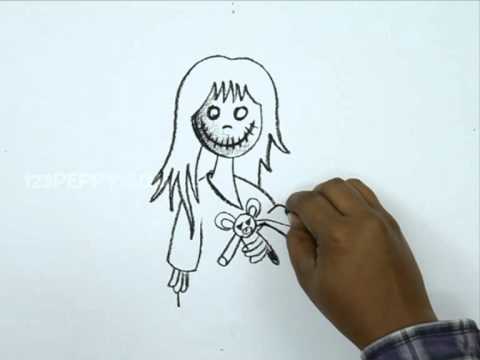 480x360 How To Draw A Halloween Creepy Girl