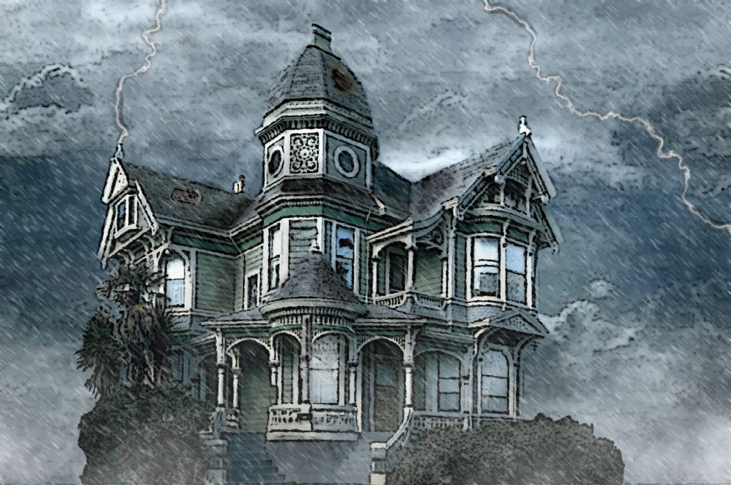 1452x964 Old Creepy House By Sebhoggene