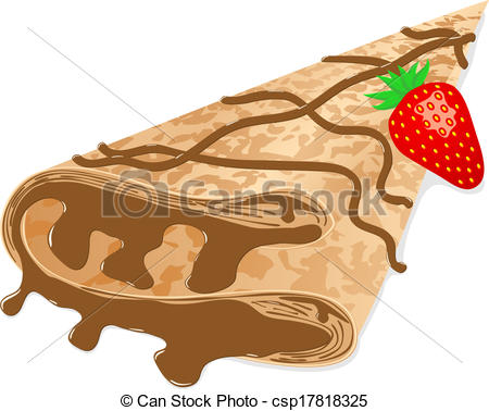 450x378 Vector Illustration Of A Crepe (Pancake) With Chocolate