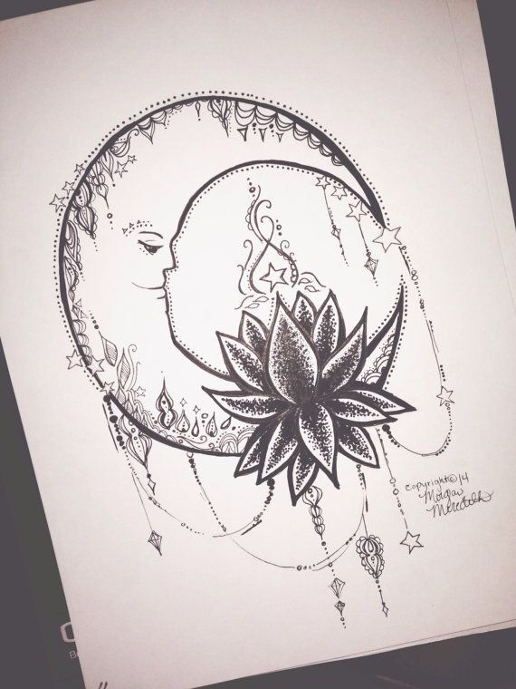 570x760 Moon Tattoo Ideas And My Favorite Lotus Flower Without The Face I