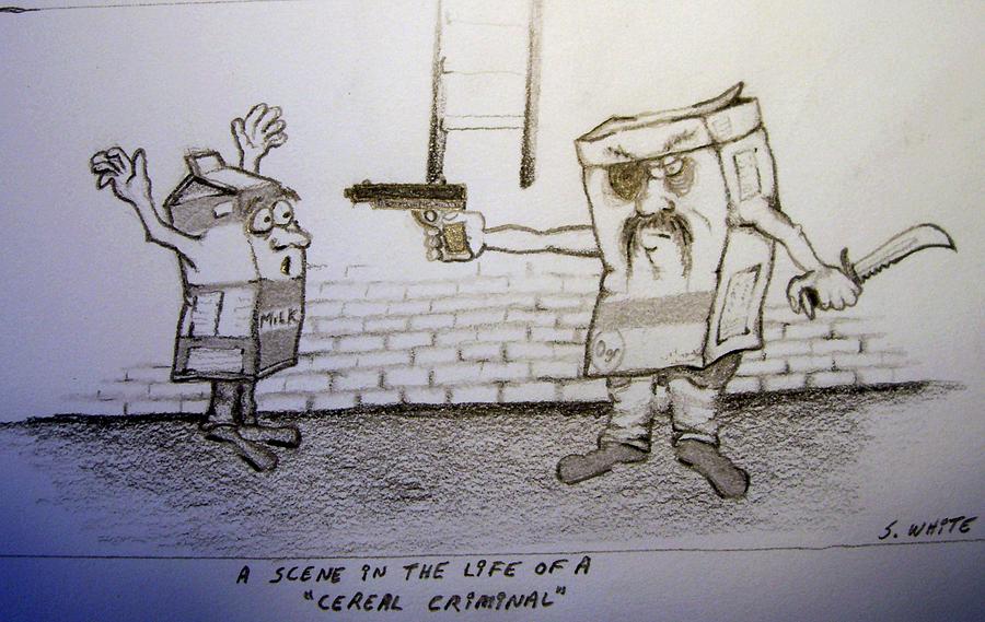 900x569 Cereal Criminal Drawing By Stan White