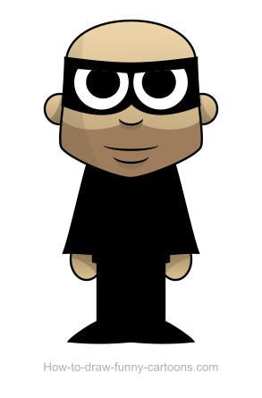 293x445 Robber Drawing (Sketching + Vector)