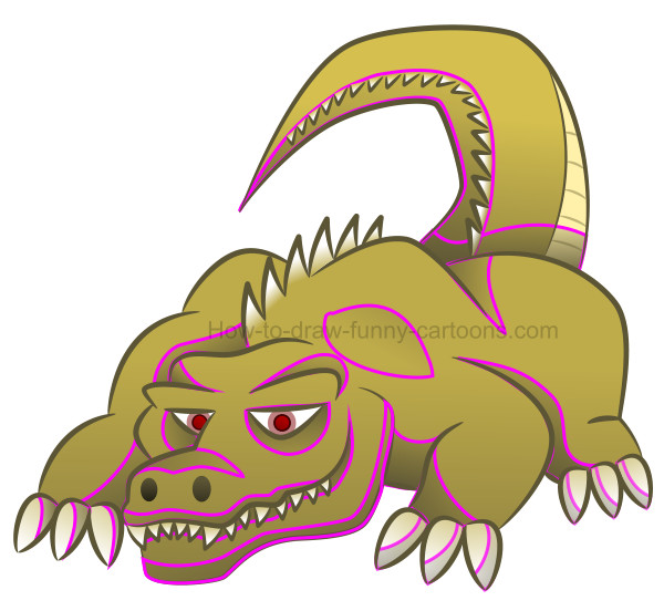 600x552 To Draw A Giant Crocodile