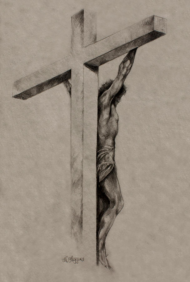 608x900 The Cross Drawing By Derrick Higgins