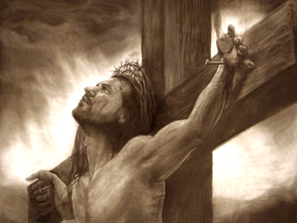 1024x768 Pencil Drawings Of Jesus On The Cross Wallpaper Wallpaper Drafting