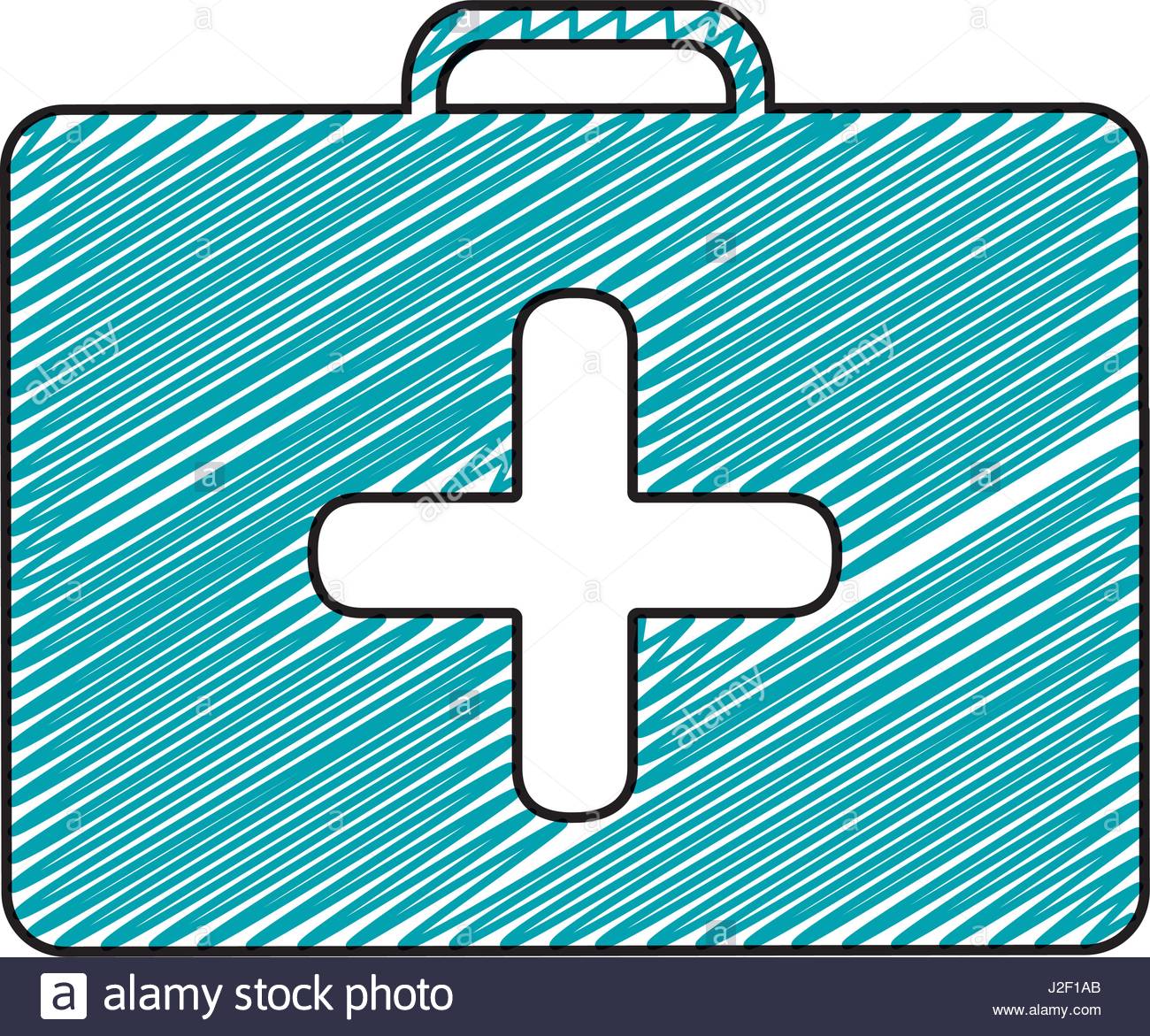 1300x1171 Color Pencil Drawing Of Symbol Of First Aid Kit With Cross Stock