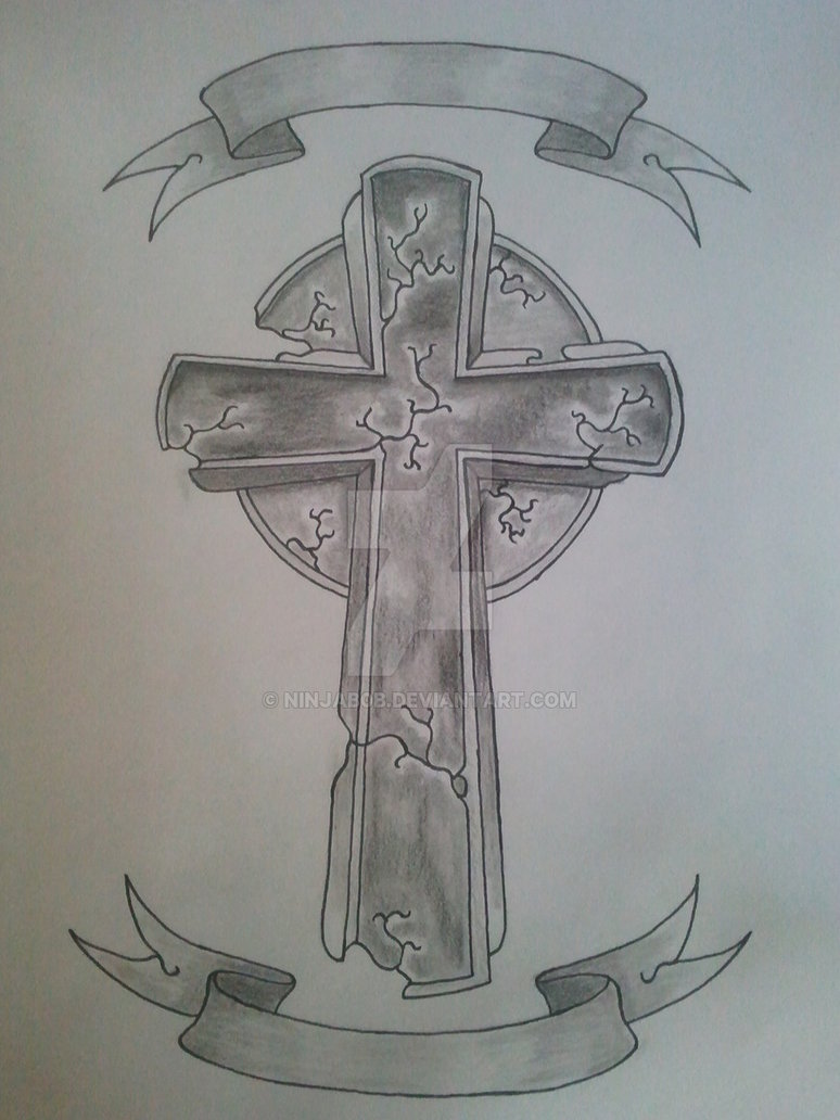 Cross With Banner Drawing at GetDrawings | Free download