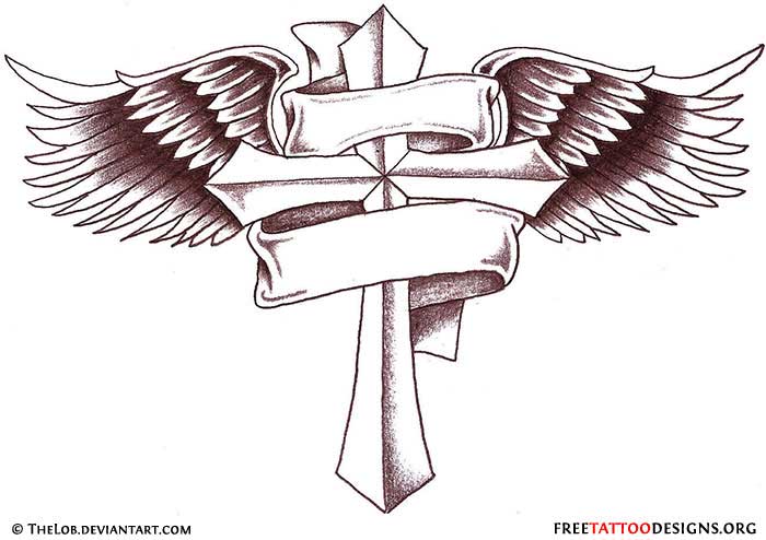 Cross With Banner Drawing at GetDrawings | Free download