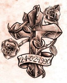 Cross With Ribbon Drawing at GetDrawings | Free download