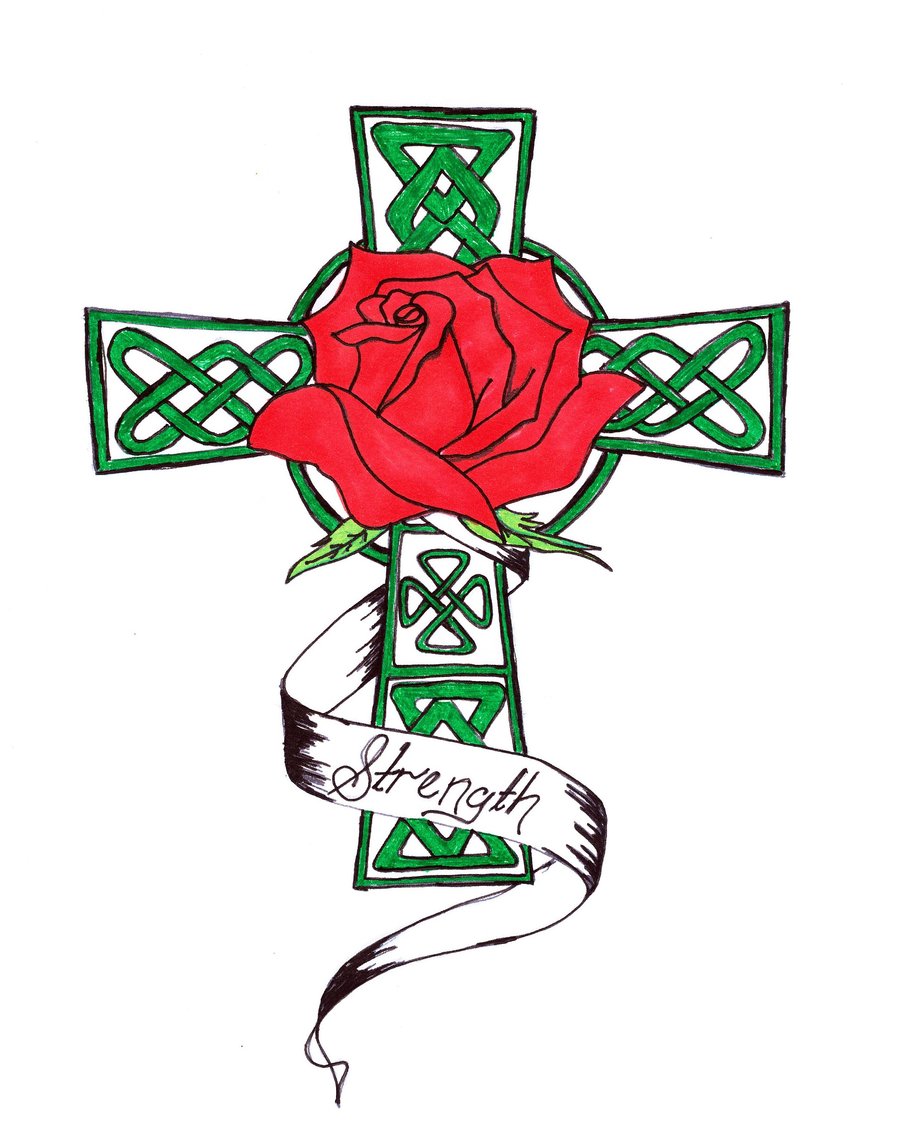 900x1130 Strength Celtic Cross And Rose By Stuart Littlejohn