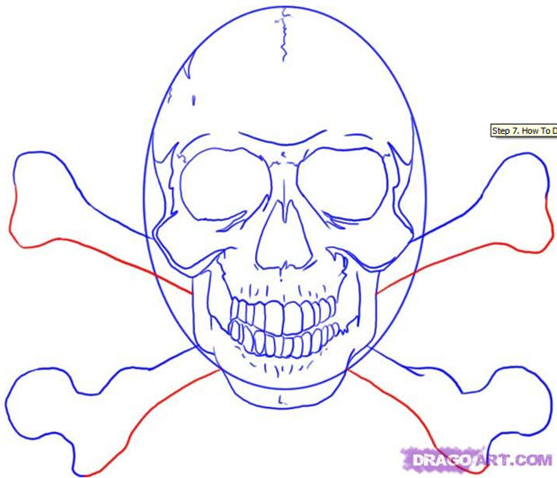 620x532 How To Draw A Skull And Crossbones On Drago Art Halloween