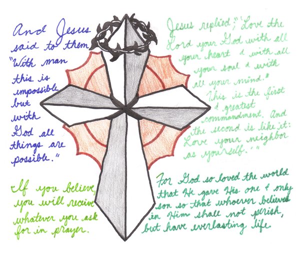 600x507 Cross Drawing By Itsallover