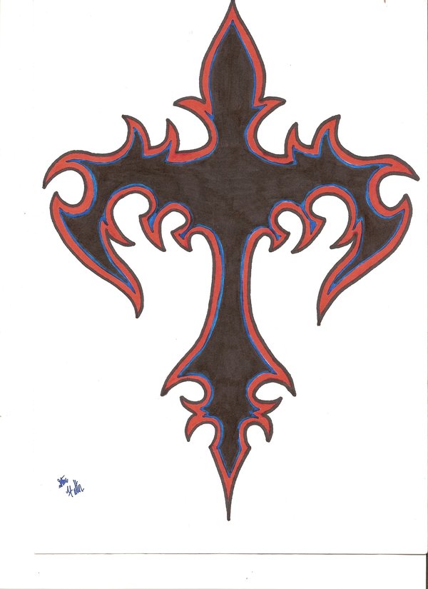 600x825 Tribal Cross By Midnightblood7 On Crosses