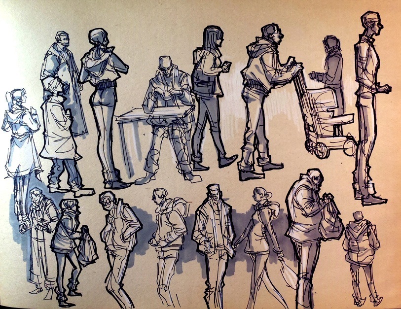 813x627 Drawing A Crowd Scene In Simple Steps