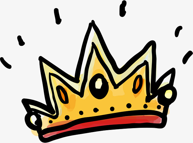 650x480 Lovely Cartoon Hand Painted Crown, Cartoon Hand Drawing, Golden