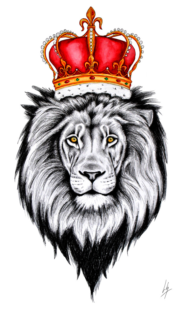 600x1027 Lion With Crown Drawing