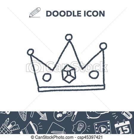 450x470 Doodle King Crown Vector Illustration