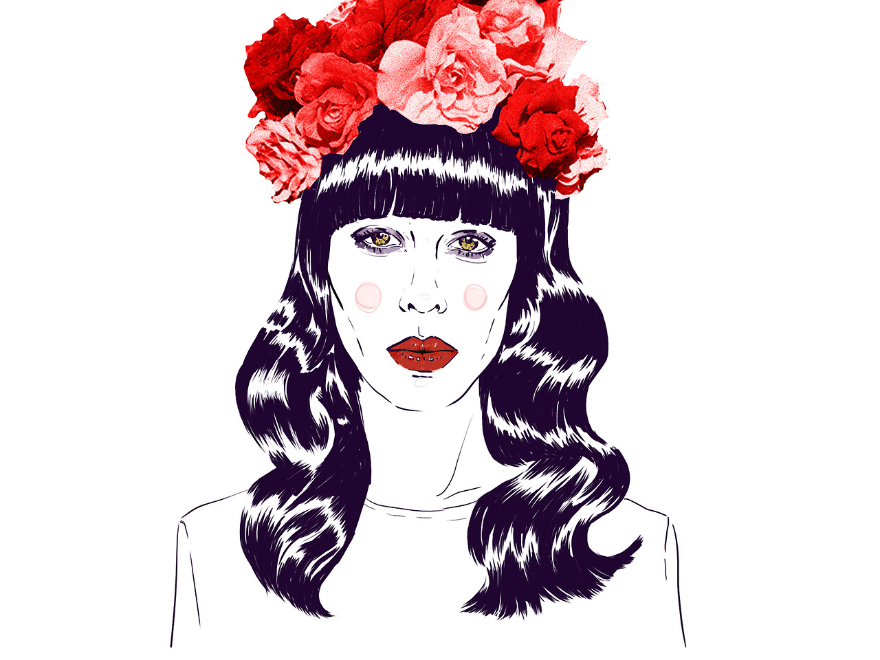 1280x960 Illustration Flowers Crown Fuel Fandango Draw Hair Red