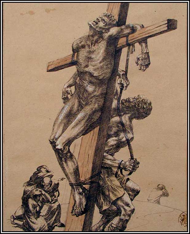 618x761 Artist Ilyas Phaizulline. Drawing Crucifixion