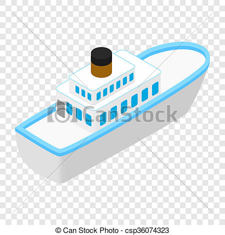 450x470 Cruise Sea Ship Isometric 3d Icon On Transparent Background Clip