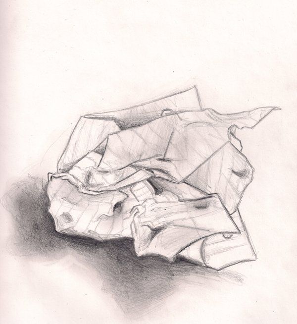 600x654 Drawing Crumpled Paper
