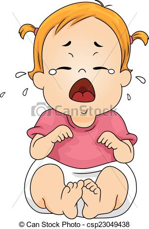 306x470 Crying Baby. Illustration Featuring A Baby Crying Out Loud Vectors