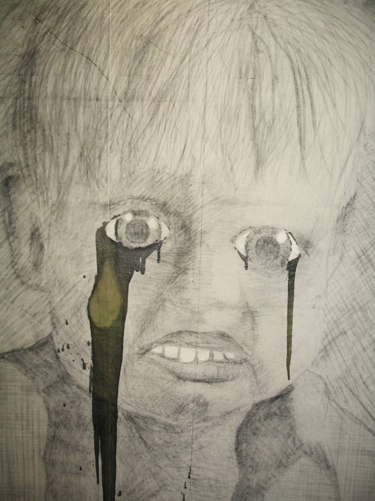 770x1027 Saatchi Art Crying Boy Drawing By Rick Fraterman