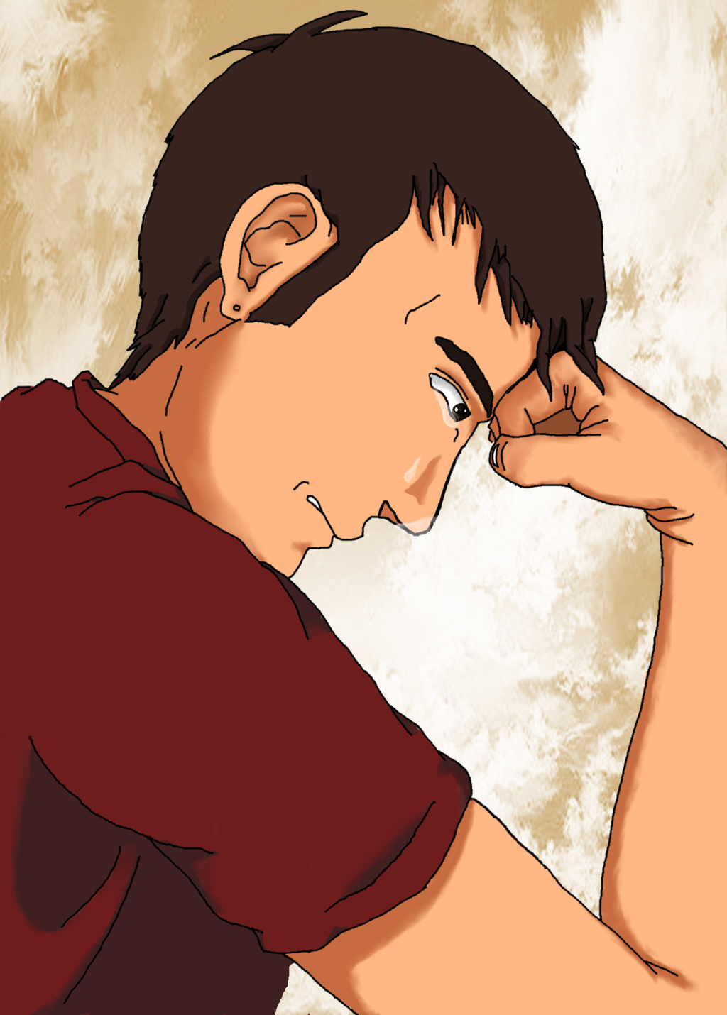 1024x1430 Manga Man Crying By Ba96