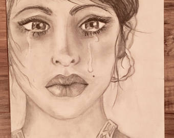 340x270 Crying Woman Pencil Etsy