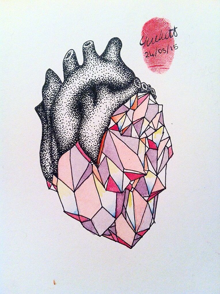 764x1024 Crystals Drawing