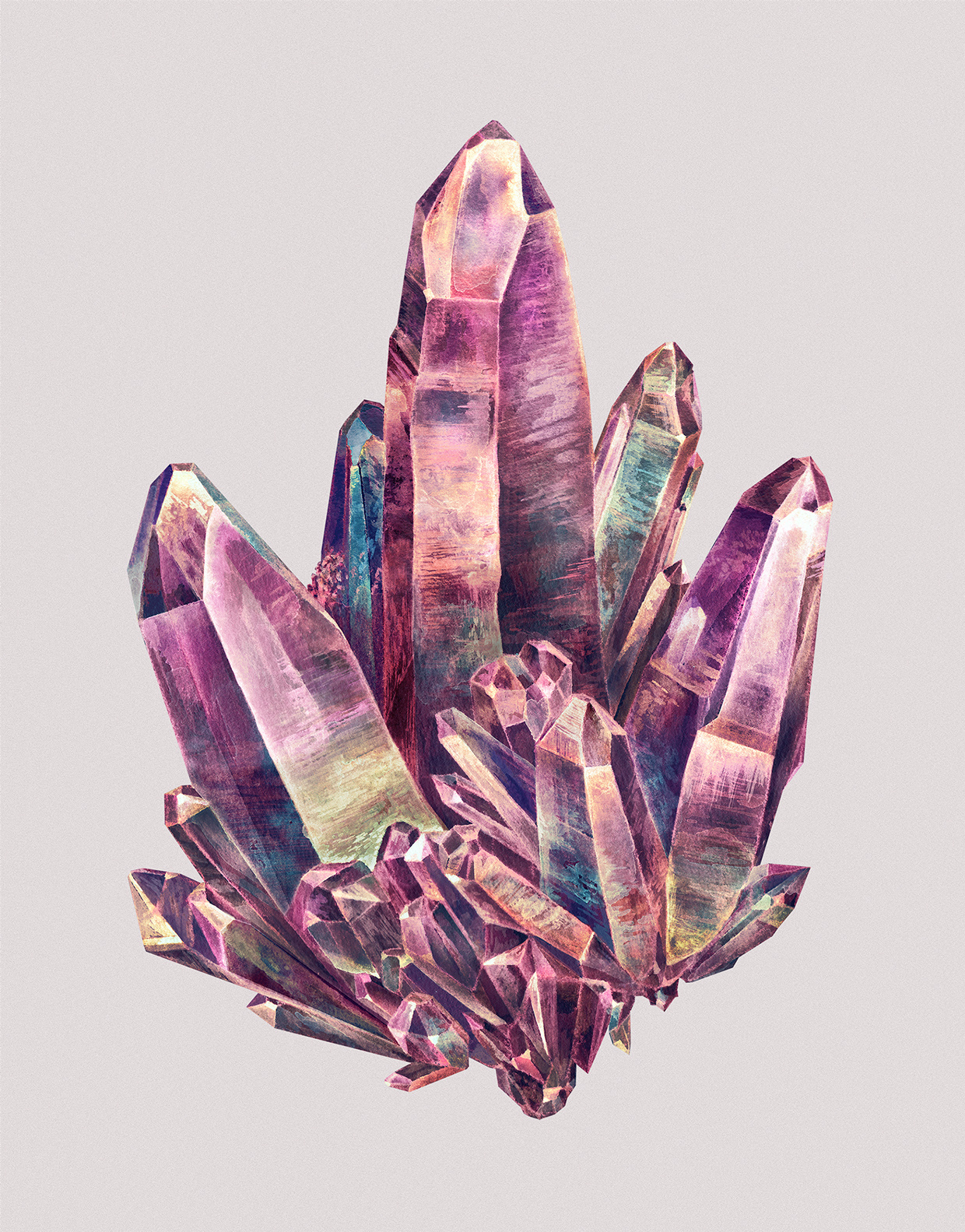 1240x1583 Mineral Admiration Watercolor Paintings Of Crystals By Karina