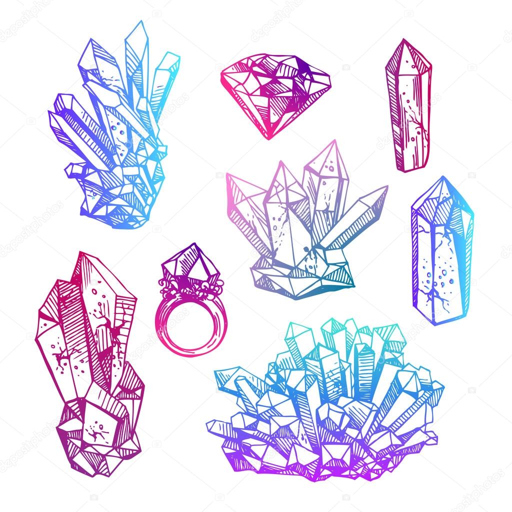 1024x1024 Sketch Of Crystals Stock Vector Margarita 87