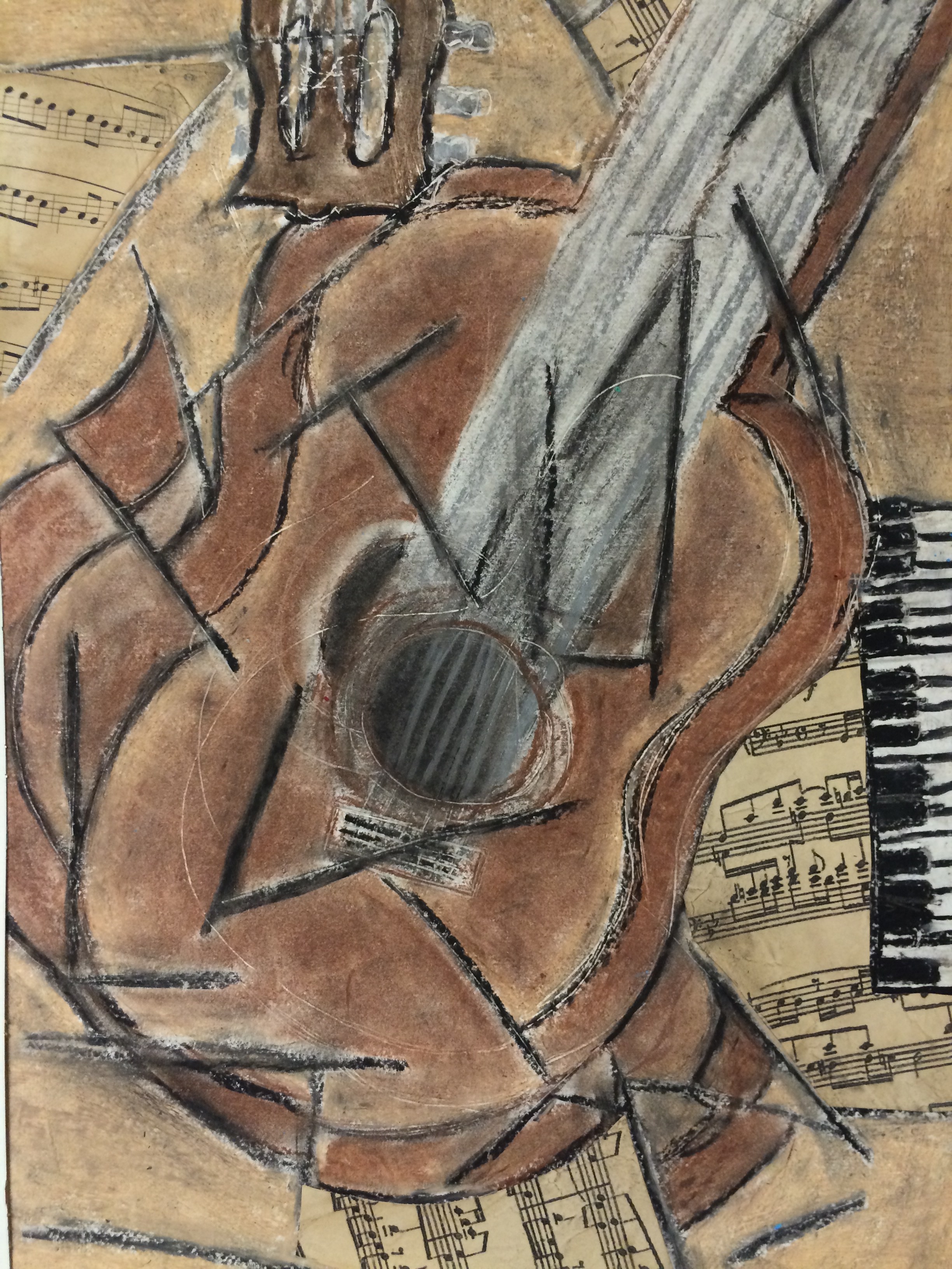 2448x3264 Cubism Instrument Oil Pastel And Collage Art Lesson