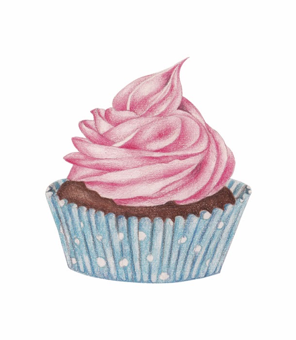 610x700 Cupcake Pencil Drawing