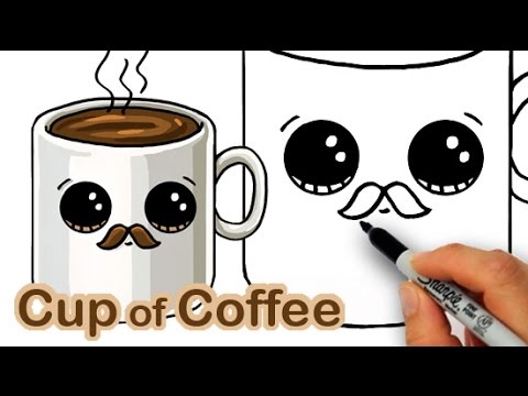 480x360 How To Draw A Cartoon Cup Of Coffee Cute And Easy With Mustache