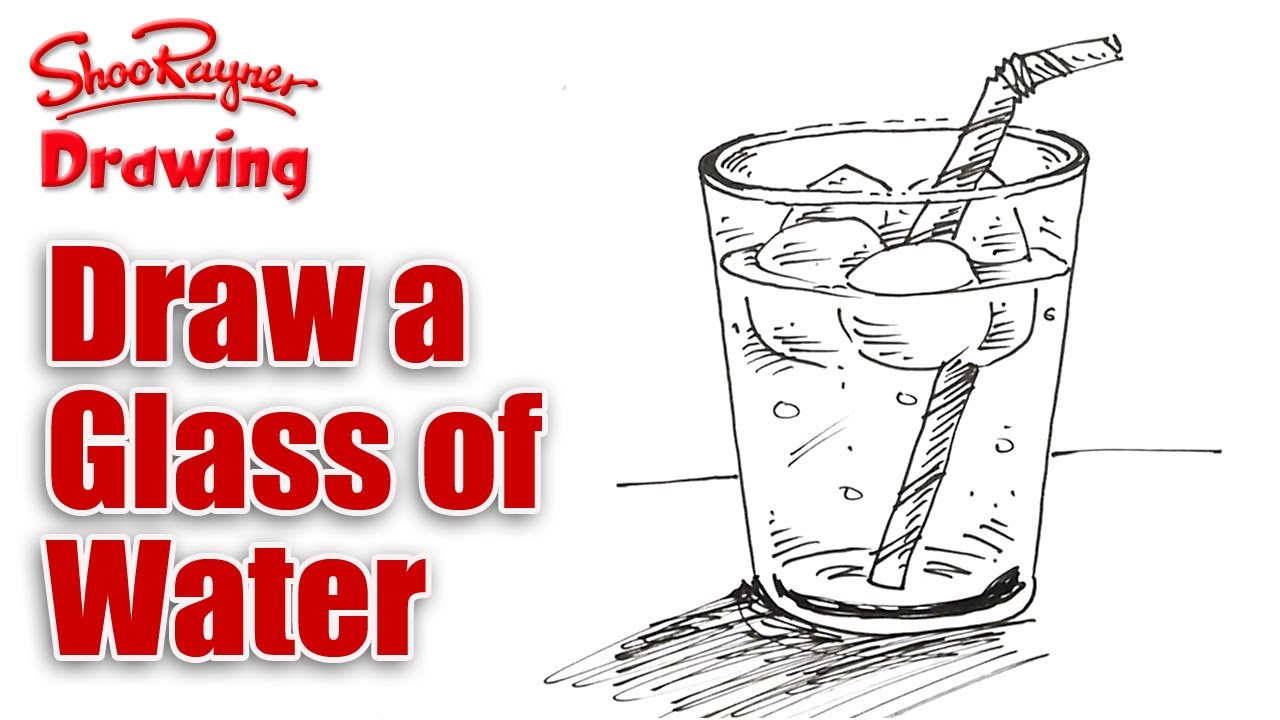 1280x720 How To Draw A Glass Of Iced Water Real Easy