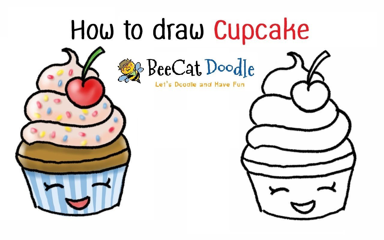 1280x800 Cupcake Cartoon Drawing How To Draw A Cartoon Cupcake Easy