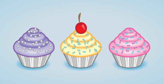 575x295 A Tasty Cupcake Icon In Adobe Illustrator