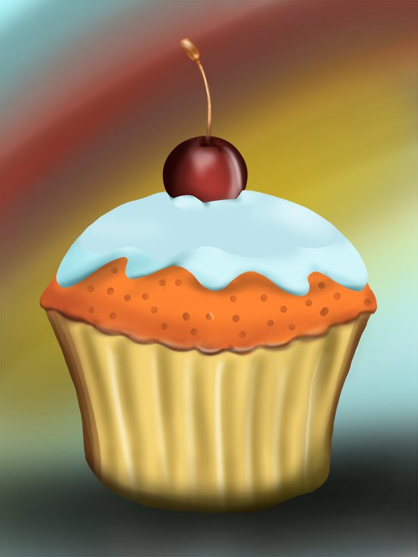600x800 Learn How To Draw Cupcake With Cherry (Cakes) Step By Step