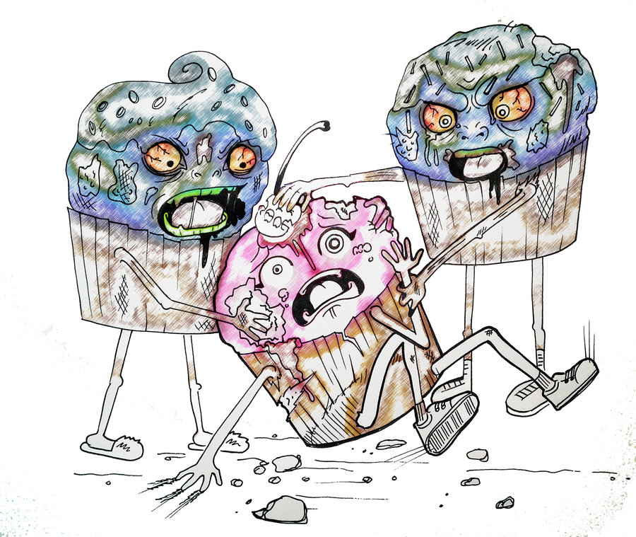 900x759 Inspired Zombie Cupcake Drawing By La Morte Amoreuse